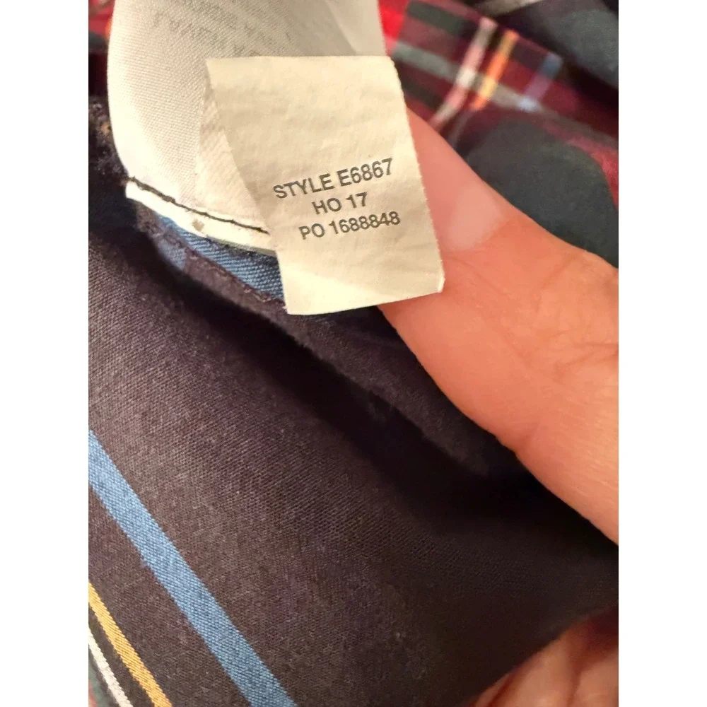 J.Crew Perfect Shirt 10P Red Green Tartan Plaid Button Down Cotton E6867 Womens